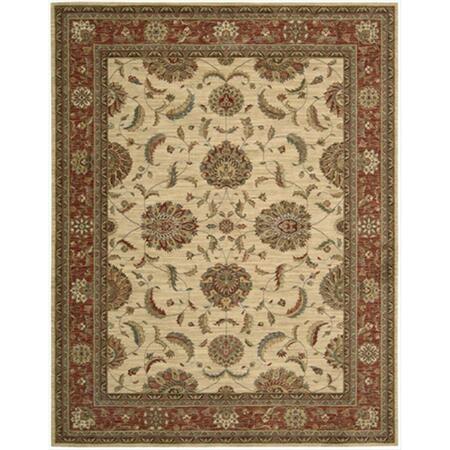 NOURISON Living Treasures Area Rug Collection Ivory And Red 5 Ft 6 In. X 8 Ft 3 In. Rectangle 99446672629